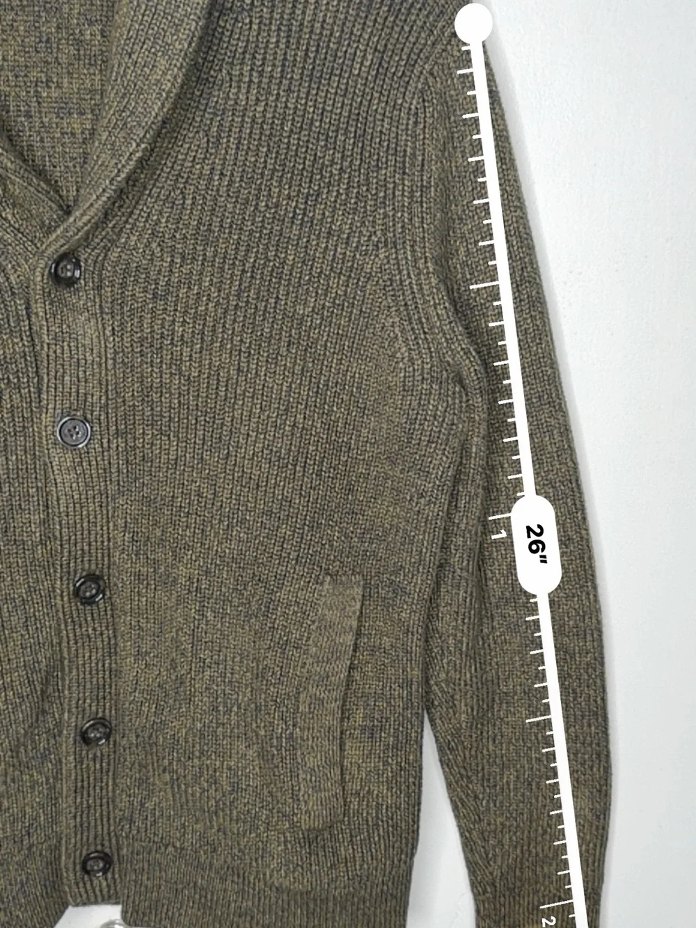Banana Republic Shawl Collar Cardigan Sweater Men’s Medium Green Ribbed